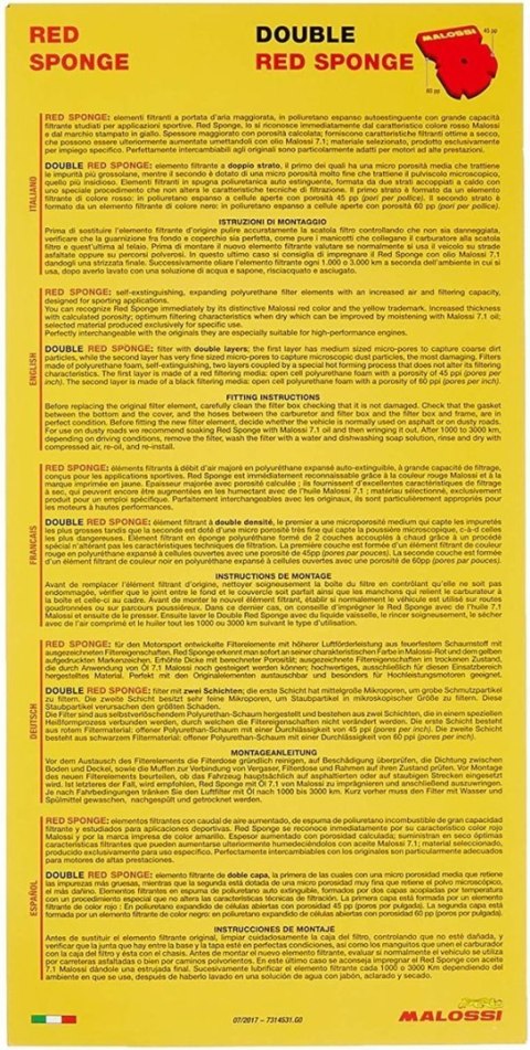 Filtr powietrza do motoru MALOSSI M1412130