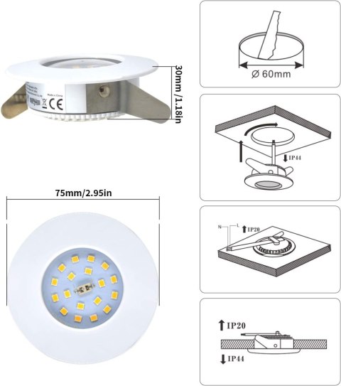 Reflektory LED ALLESGUTE SPOTLIGHT 5 szt.