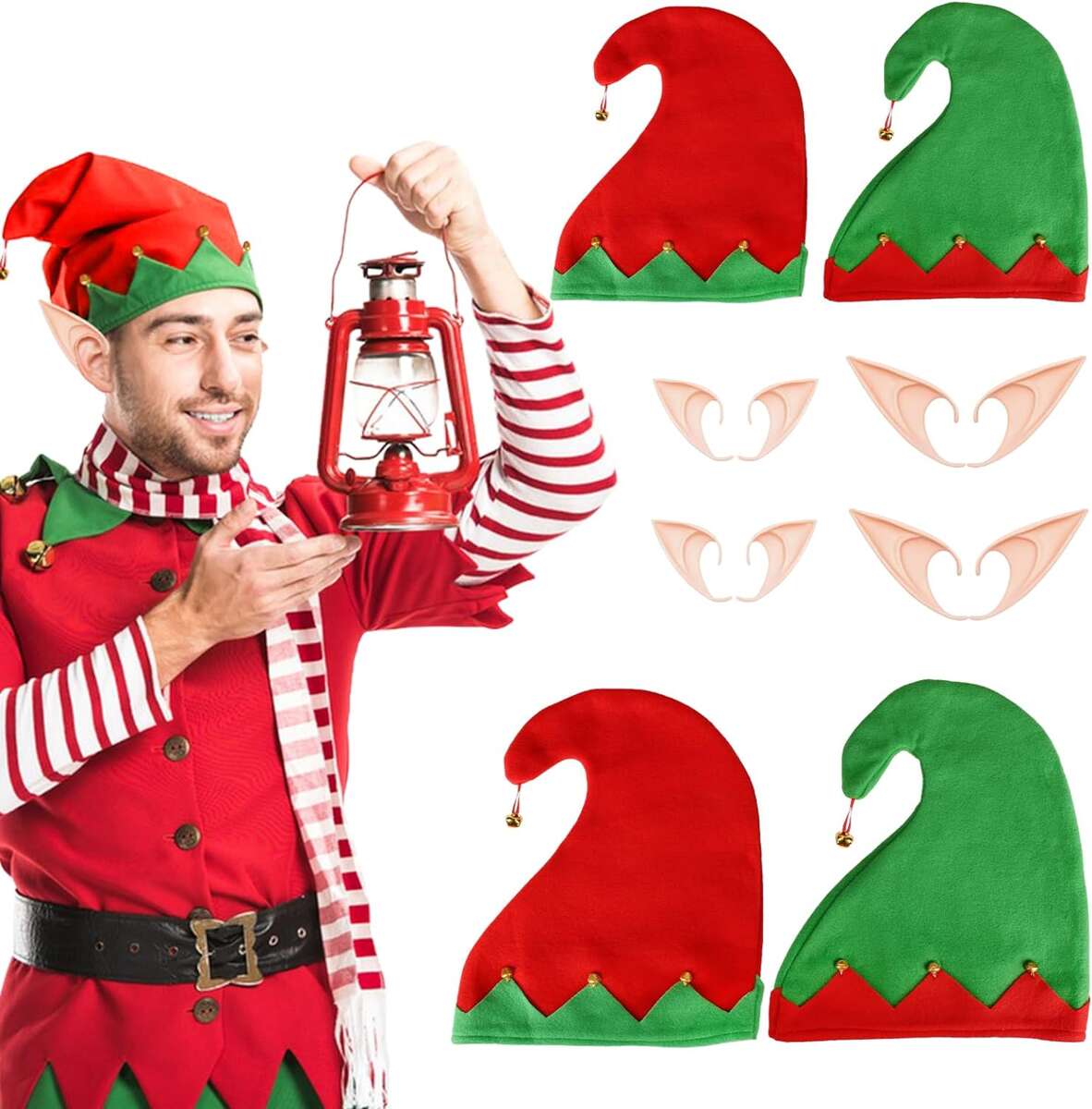 Zestaw Bożonarodzeniowy- czapeczki i uszy elfów LOOPES